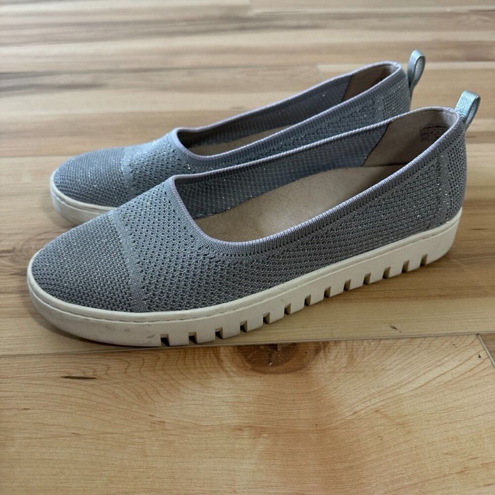 Vionic Womens Size‎ 9.5 Uptown Knit Skimmer Flats Slip On Shoes Shimmer Gray